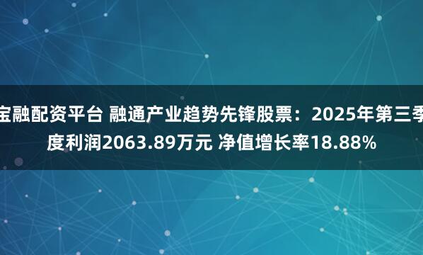 宝融配资平台 融通产业趋势先锋股票:2025年第三季度利润2063.89万元 净值增长率18.88%
