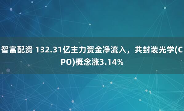 智富配资 132.31亿主力资金净流入,共封装光学(CPO)概念涨3.14%